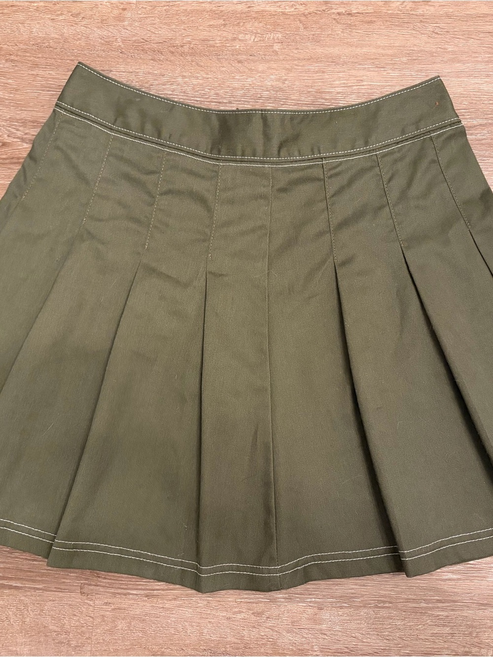 Dickie’s Olive Pleated Skater Skirt